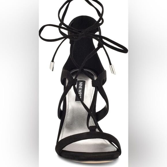NINE WEST 10M Strappy Stilettos Sandal Ankle Wrap Heeled Dress high heels shoes - Picture 4 of 11